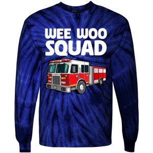 Funny Firefighter Art For Women Fire Truck Fireman Tie-Dye Long Sleeve Shirt