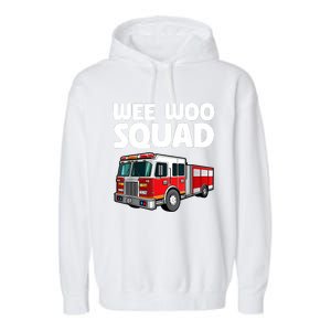 Funny Firefighter Art For Women Fire Truck Fireman Garment-Dyed Fleece Hoodie