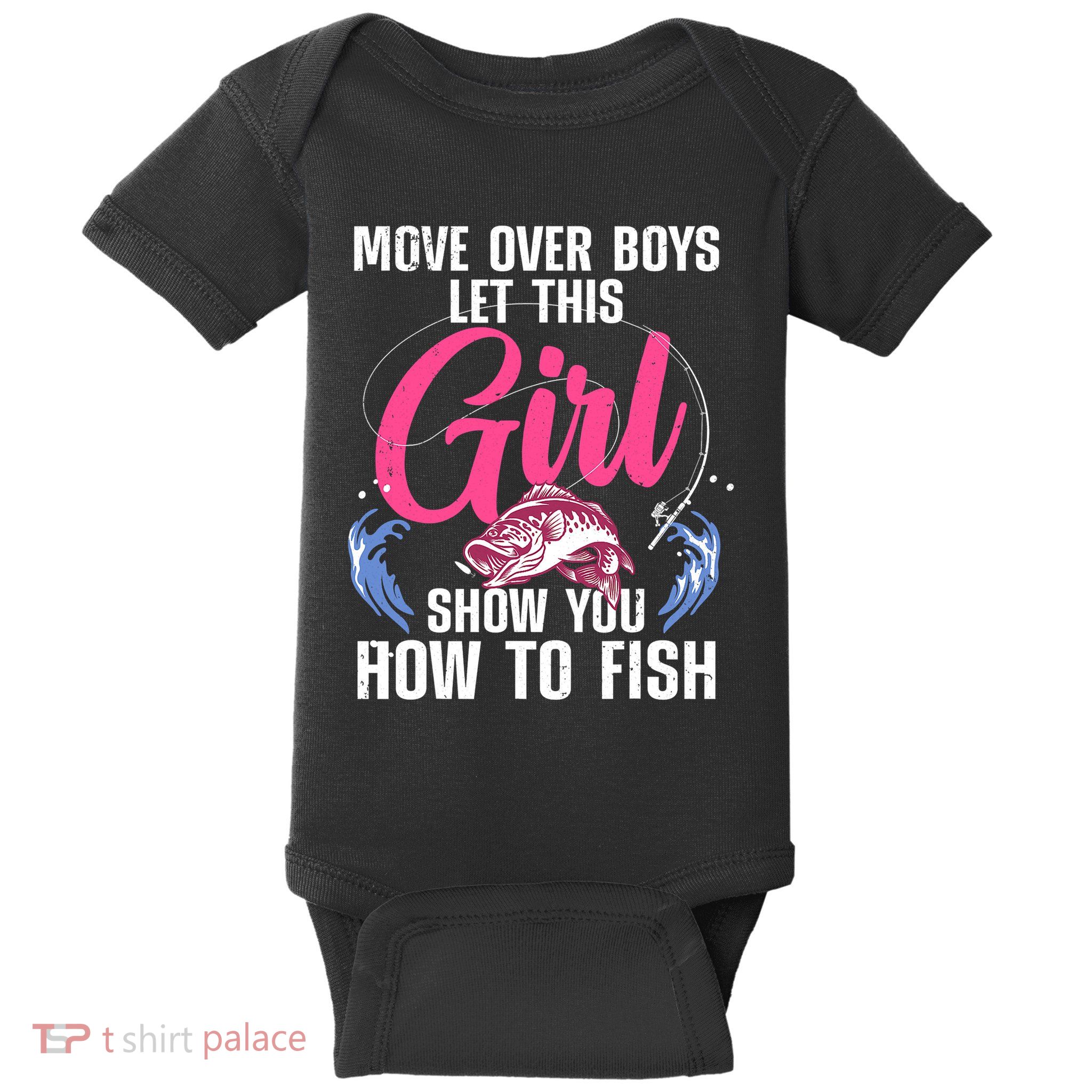 Funny Fishing Art For Girl Fishing Lover Fisherwoman Baby Bodysuit
