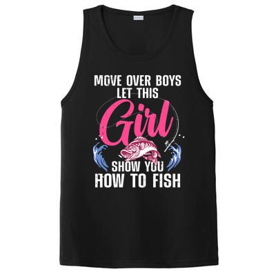 Funny Fishing Art For Girl Fishing Lover Fisherwoman PosiCharge Competitor Tank