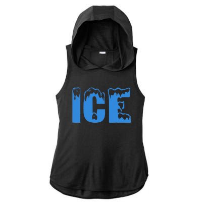 Funny Fire And Ice Halloween 2024 Family Matching Ladies PosiCharge Tri-Blend Wicking Draft Hoodie Tank