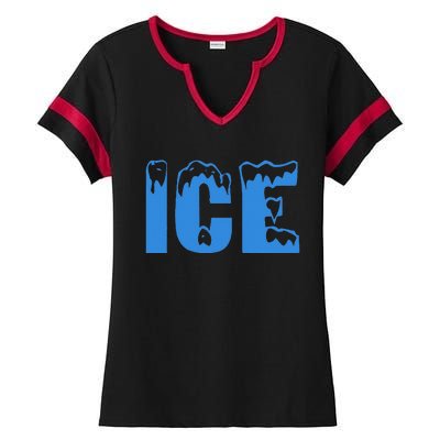 Funny Fire And Ice Halloween 2024 Family Matching Ladies Halftime Notch Neck Tee