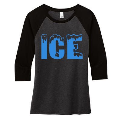 Funny Fire And Ice Halloween 2024 Family Matching Women's Tri-Blend 3/4-Sleeve Raglan Shirt