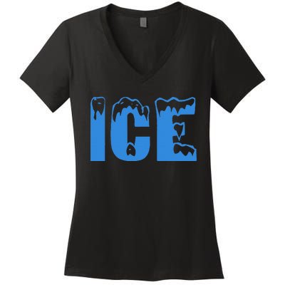 Funny Fire And Ice Halloween 2024 Family Matching Women's V-Neck T-Shirt