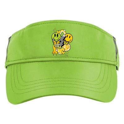 Fight For A Cure Retro Smile Face Childhood Cancer Adult Drive Performance Visor