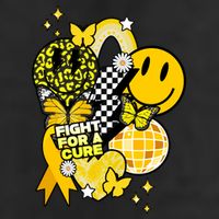 Fight For A Cure Retro Smile Face Childhood Cancer Cool Comfort Performance Bucket Hat