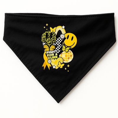 Fight For A Cure Retro Smile Face Childhood Cancer USA-Made Doggie Bandana