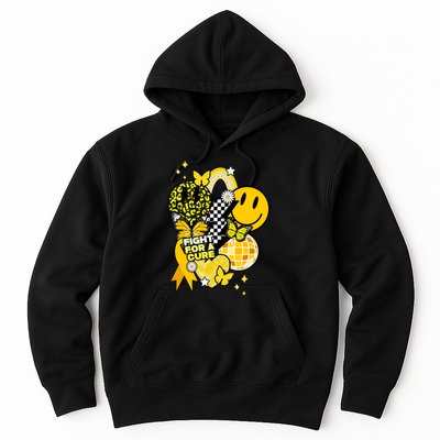 Fight For A Cure Retro Smile Face Childhood Cancer Hoodie