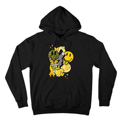 Fight For A Cure Retro Smile Face Childhood Cancer Hoodie