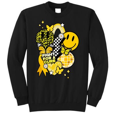 Fight For A Cure Retro Smile Face Childhood Cancer Sweatshirt