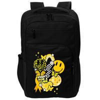 Fight For A Cure Retro Smile Face Childhood Cancer Impact Tech Backpack