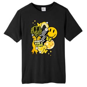 Fight For A Cure Retro Smile Face Childhood Cancer Tall Fusion ChromaSoft Performance T-Shirt