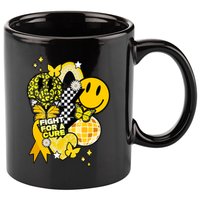 Fight For A Cure Retro Smile Face Childhood Cancer 11oz C Handle Ceramic Mug
