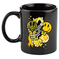 Fight For A Cure Retro Smile Face Childhood Cancer 11oz C Handle Ceramic Mug