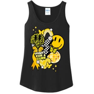 Fight For A Cure Retro Smile Face Childhood Cancer Ladies Essential Tank