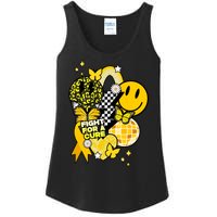 Fight For A Cure Retro Smile Face Childhood Cancer Ladies Essential Tank