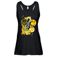 Fight For A Cure Retro Smile Face Childhood Cancer Ladies Essential Flowy Tank