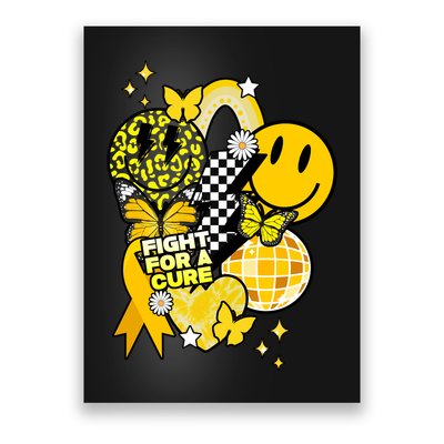 Fight For A Cure Retro Smile Face Childhood Cancer Poster