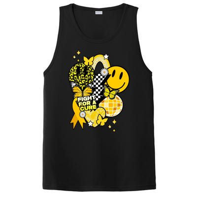 Fight For A Cure Retro Smile Face Childhood Cancer PosiCharge Competitor Tank