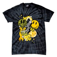 Fight For A Cure Retro Smile Face Childhood Cancer Tie-Dye T-Shirt