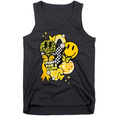 Fight For A Cure Retro Smile Face Childhood Cancer Tank Top