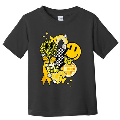 Fight For A Cure Retro Smile Face Childhood Cancer Toddler T-Shirt