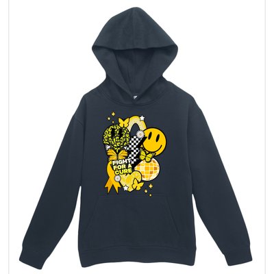 Fight For A Cure Retro Smile Face Childhood Cancer Urban Pullover Hoodie