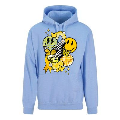 Fight For A Cure Retro Smile Face Childhood Cancer Unisex Surf Hoodie