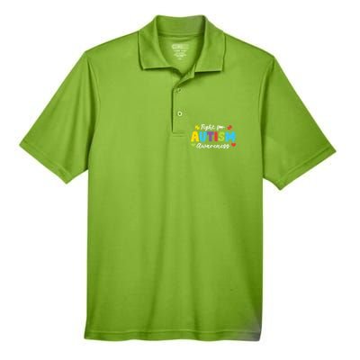 Fight For Autism Awareness Puzzle Gift Autism Awareness Day Men's Origin Performance Pique Polo