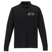 Fight For Autism Awareness Puzzle Gift Autism Awareness Day Performance Long Sleeve Polo