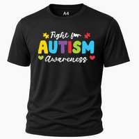 Fight For Autism Awareness Puzzle Gift Autism Awareness Day Cooling Performance Crew T-Shirt