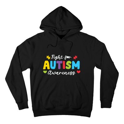 Fight For Autism Awareness Puzzle Gift Autism Awareness Day Hoodie