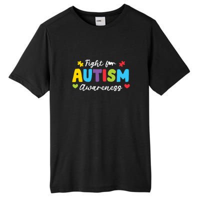 Fight For Autism Awareness Puzzle Gift Autism Awareness Day Tall Fusion ChromaSoft Performance T-Shirt