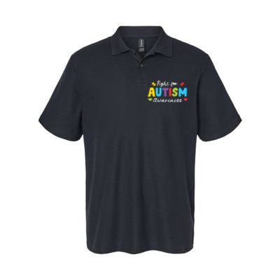 Fight For Autism Awareness Puzzle Gift Autism Awareness Day Softstyle Adult Sport Polo