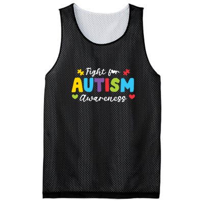 Fight For Autism Awareness Puzzle Gift Autism Awareness Day Mesh Reversible Basketball Jersey Tank