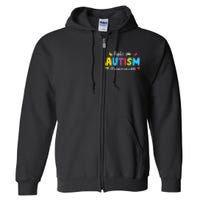 Fight For Autism Awareness Puzzle Gift Autism Awareness Day Full Zip Hoodie