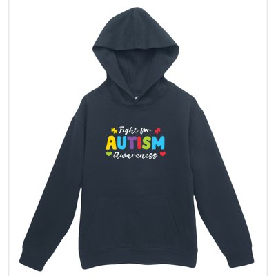 Fight For Autism Awareness Puzzle Gift Autism Awareness Day Urban Pullover Hoodie