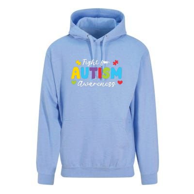 Fight For Autism Awareness Puzzle Gift Autism Awareness Day Unisex Surf Hoodie