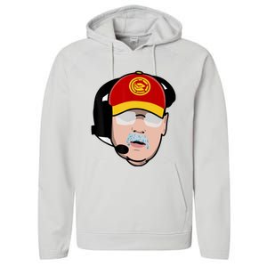 Funny Football American Coach Reid Frozen Mustache Performance Fleece Hoodie