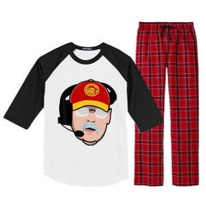 Funny Football American Coach Reid Frozen Mustache Raglan Sleeve Pajama Set