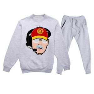 Funny Football American Coach Reid Frozen Mustache Premium Crewneck Sweatsuit Set