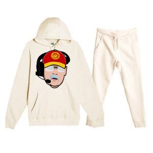 Funny Football American Coach Reid Frozen Mustache Premium Hooded Sweatsuit Set