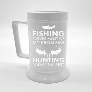 Funny Fishing And Hunting Gift Christmas Humor Hunter Cool Beer Stein