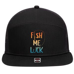 Funny Fishing Art For Fisherman Boat Fly Fish 7 Panel Mesh Trucker Snapback Hat