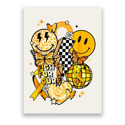 Fight For A Cure Retro Smile Face Childhood Cancer Awareness Poster