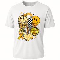 Fight For A Cure Retro Smile Face Childhood Cancer Awareness Cooling Performance Crew T-Shirt