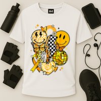 Fight For A Cure Retro Smile Face Childhood Cancer Awareness Cooling Performance Crew T-Shirt