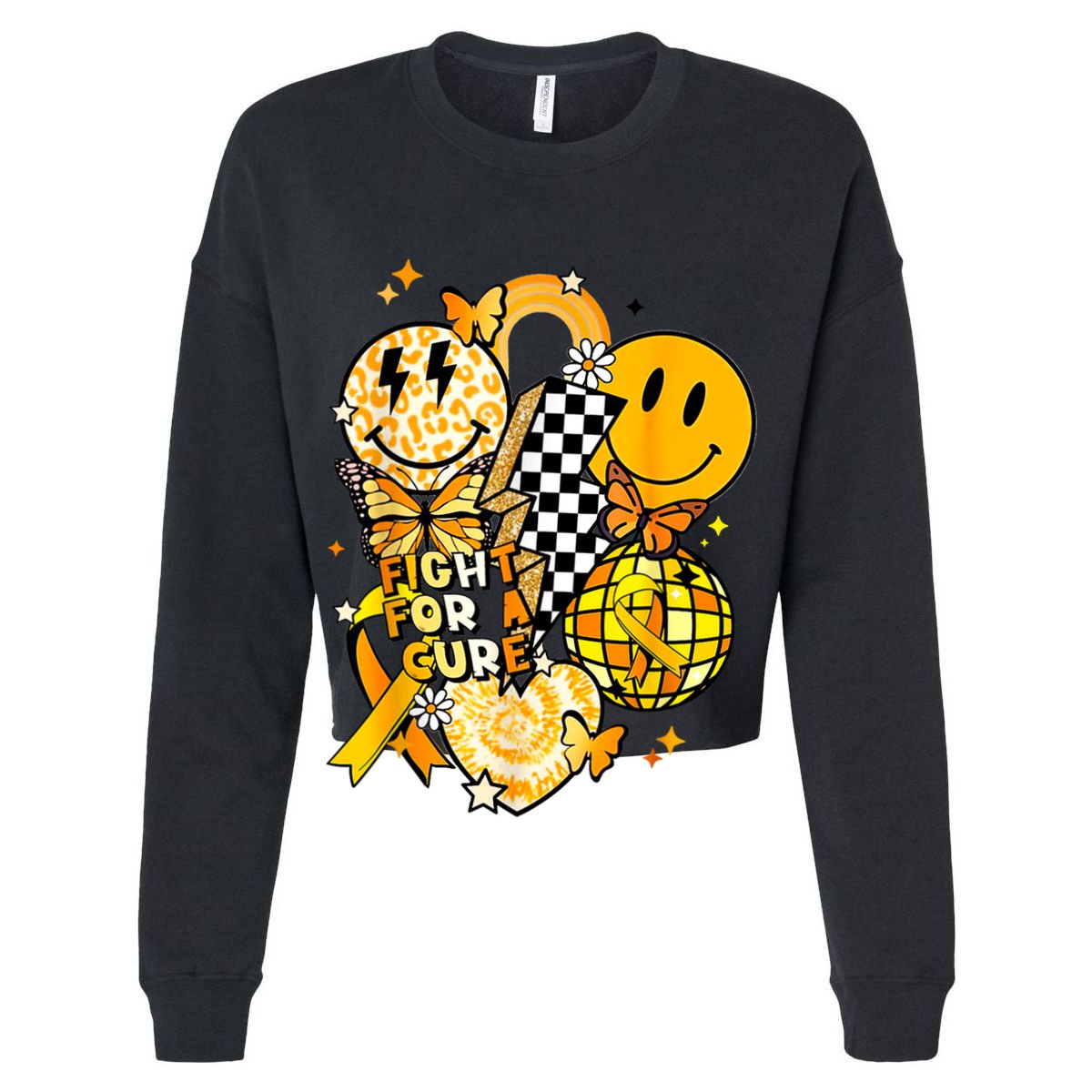 Fight For A Cure Retro Smile Face Childhood Cancer Awareness Cooling Performance Crew T-Shirt