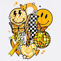 Fight For A Cure Retro Smile Face Childhood Cancer Awareness Cooling Performance Crew T-Shirt