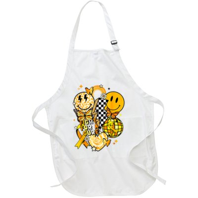 Fight For A Cure Retro Smile Face Childhood Cancer Awareness Apron